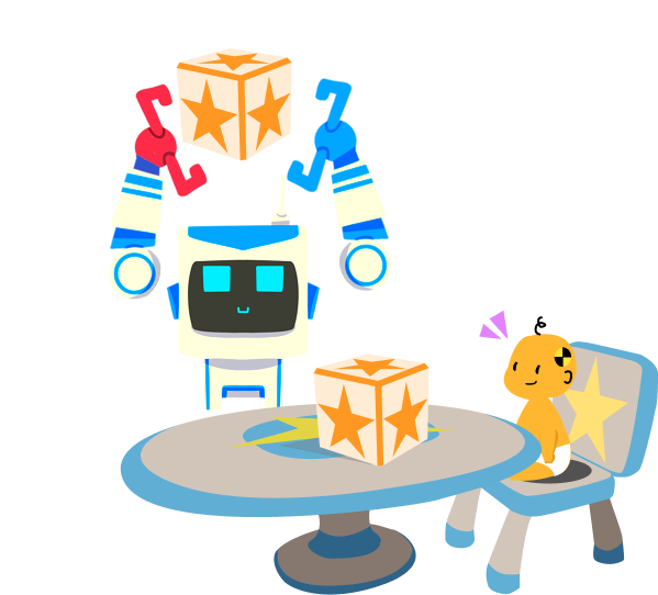 dessin robot et bébé